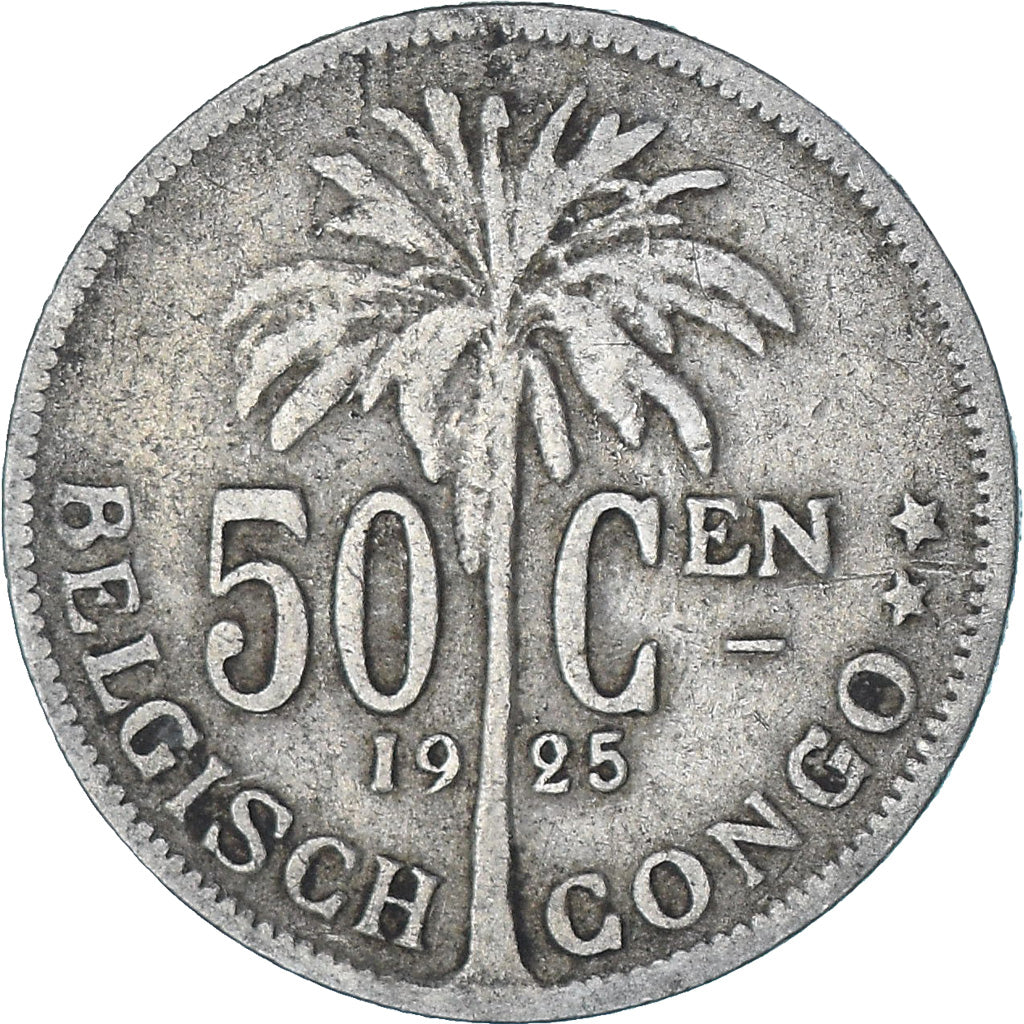 Munten, Belgisch Congo, 50 Centimes, 1925, ZF, Cupro-nikkel, KM:23