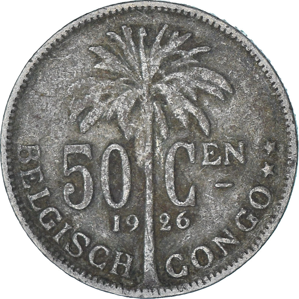 Münze, Belgisch-Kongo, 50 Centimes, 1926, SS, Kupfer-Nickel, KM:23