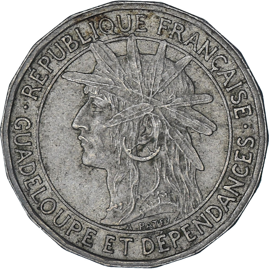 Moneta, Guadalupe, 50 Centimes, 1921, BB+, Rame-nichel, KM:45