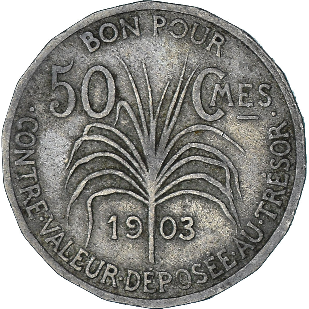 Coin, Guadeloupe, 50 Centimes, 1903, EF(40-45), Copper-nickel, KM:45