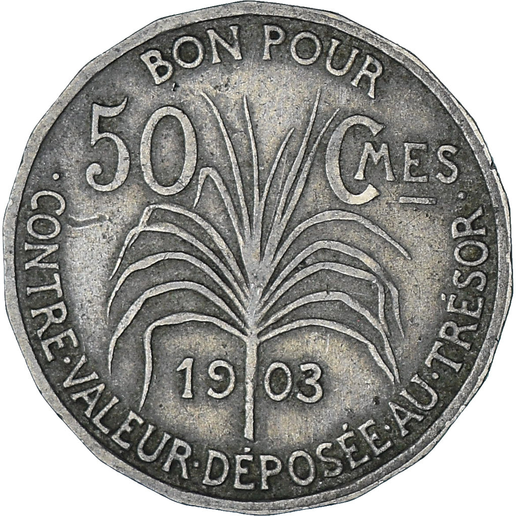 Coin, Guadeloupe, 50 Centimes, 1903, EF(40-45), Copper-nickel, KM:45
