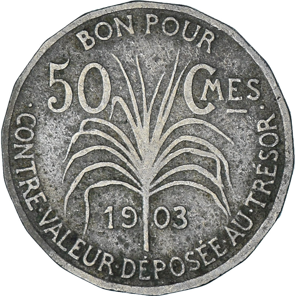 Coin, Guadeloupe, 50 Centimes, 1903, EF(40-45), Copper-nickel, KM:45