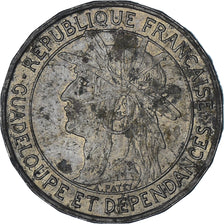 Moneta, Guadalupe, Franc, 1921, MB+, Rame-nichel, KM:46