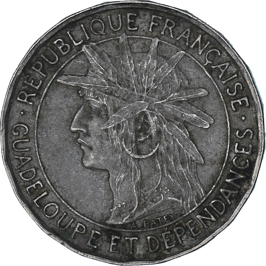 Münze, Guadeloupe, Franc, 1921, S+, Kupfer-Nickel, KM:46
