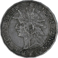 Münze, Guadeloupe, Franc, 1921, S+, Kupfer-Nickel, KM:46