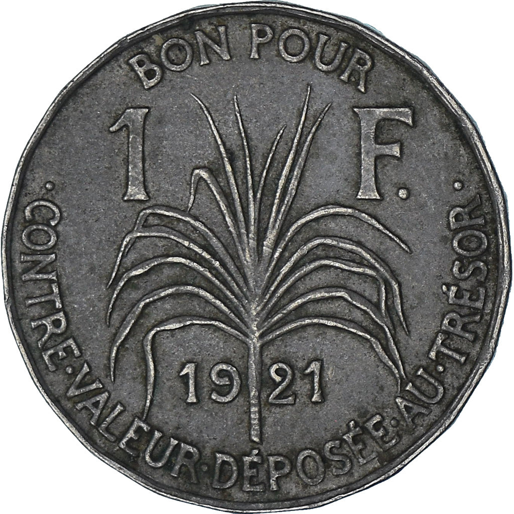 Münze, Guadeloupe, Franc, 1921, S+, Kupfer-Nickel, KM:46