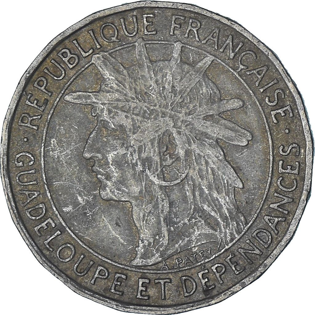 Moneta, Guadalupe, Franc, 1921, MB+, Rame-nichel, KM:46