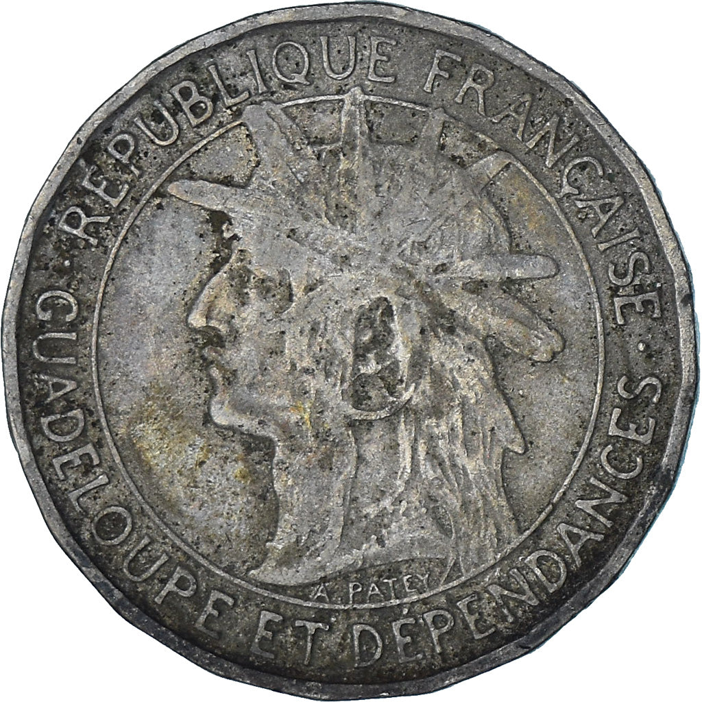 Moneta, Guadalupe, Franc, 1921, MB+, Rame-nichel, KM:46