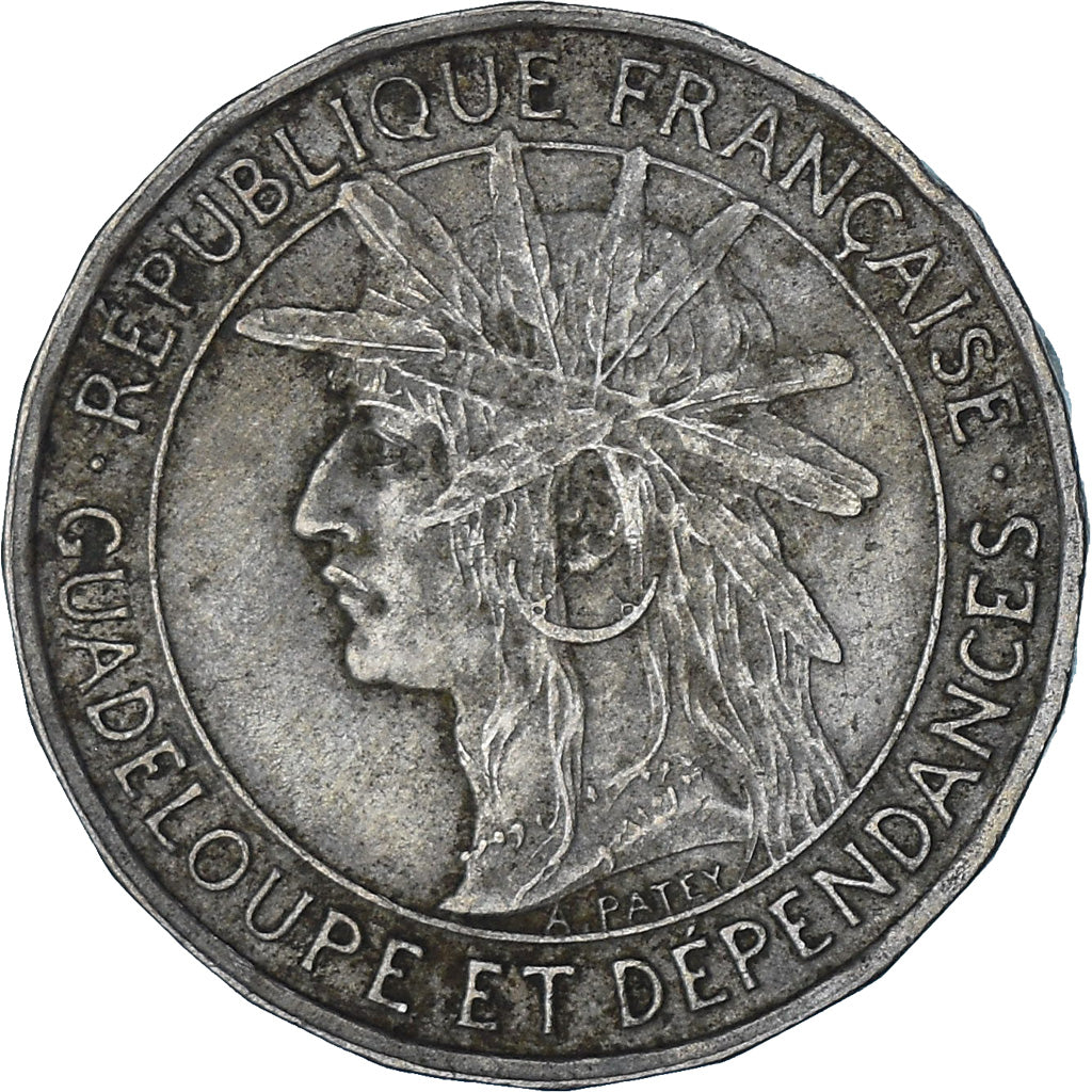 Munten, Guadeloupe, Franc, 1921, FR+, Cupro-nikkel, KM:46