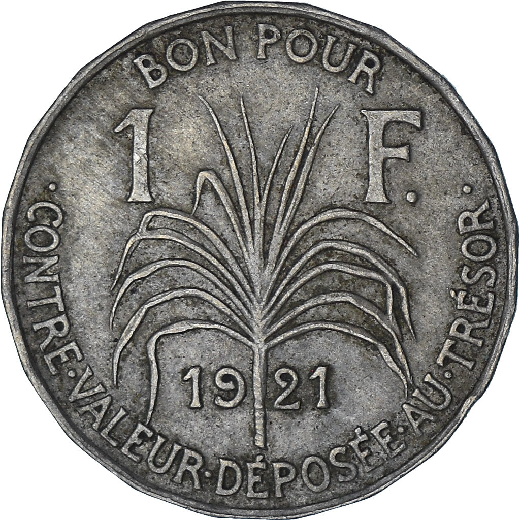 Munten, Guadeloupe, Franc, 1921, FR+, Cupro-nikkel, KM:46