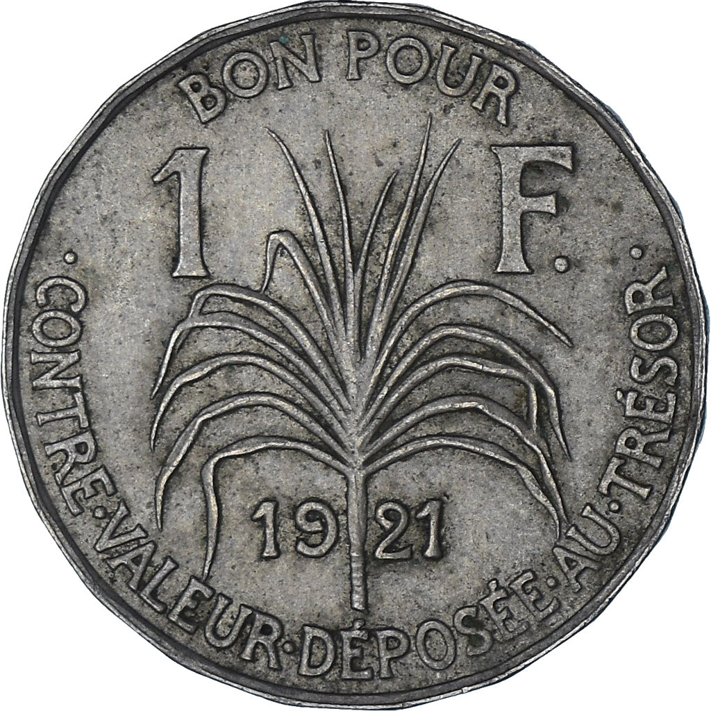 Coin, Guadeloupe, Franc, 1921, VF(30-35), Copper-nickel, KM:46