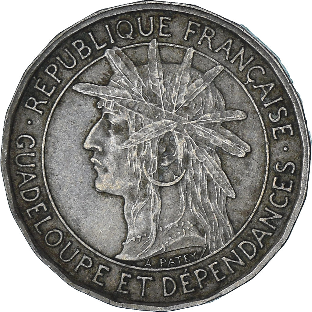 Moneta, Guadalupe, Franc, 1921, MB+, Rame-nichel, KM:46