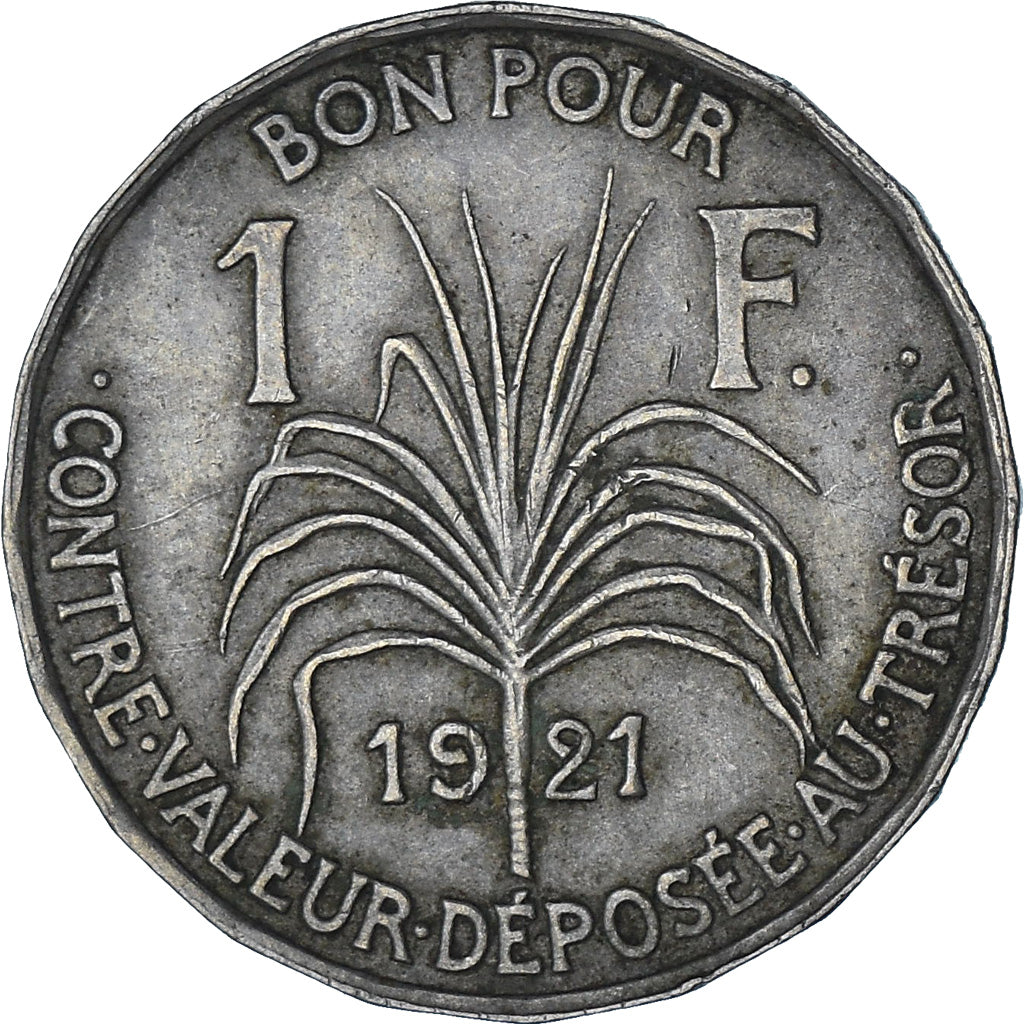 Moneta, Guadalupe, Franc, 1921, MB+, Rame-nichel, KM:46