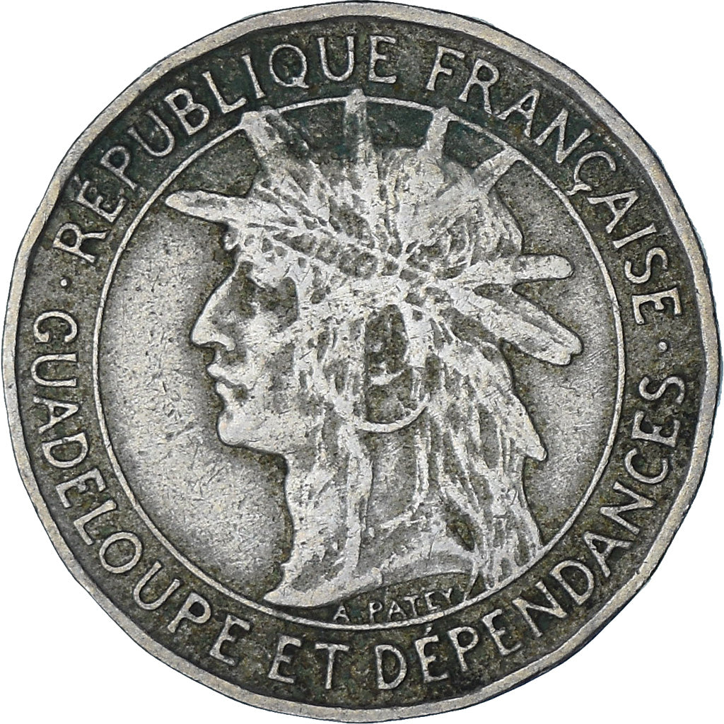 Moneta, Guadalupe, Franc, 1921, BB, Rame-nichel, KM:46