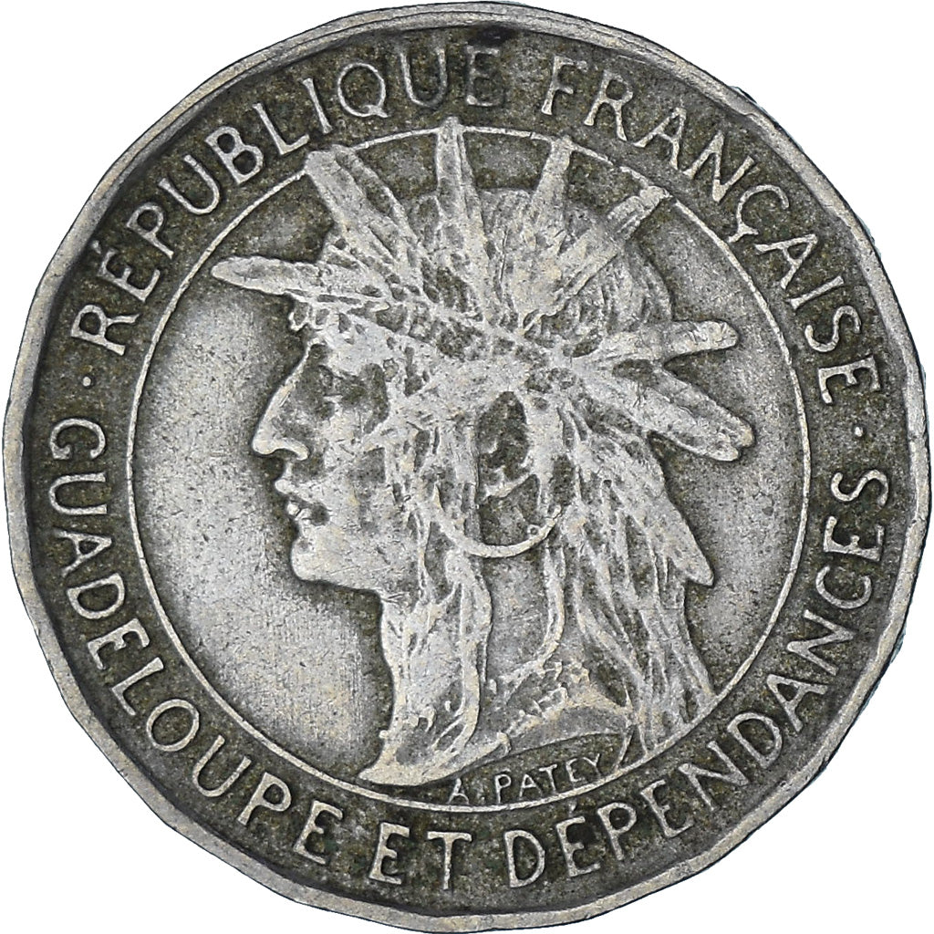 Moneta, Guadalupe, Franc, 1921, BB, Rame-nichel, KM:46
