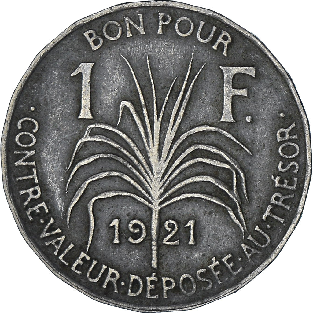 Coin, Guadeloupe, Franc, 1921, EF(40-45), Copper-nickel, KM:46