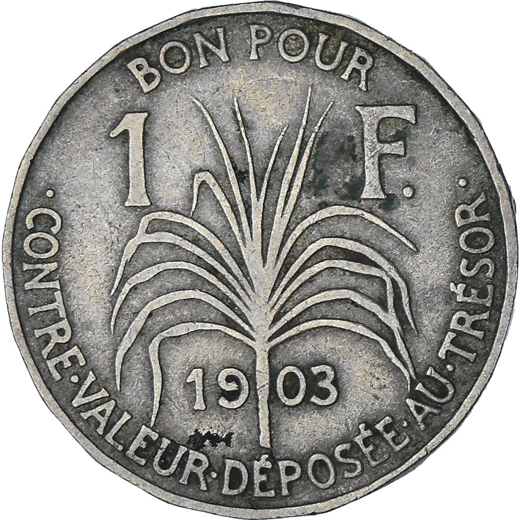 Coin, Guadeloupe, Franc, 1903, EF(40-45), Copper-nickel, KM:46