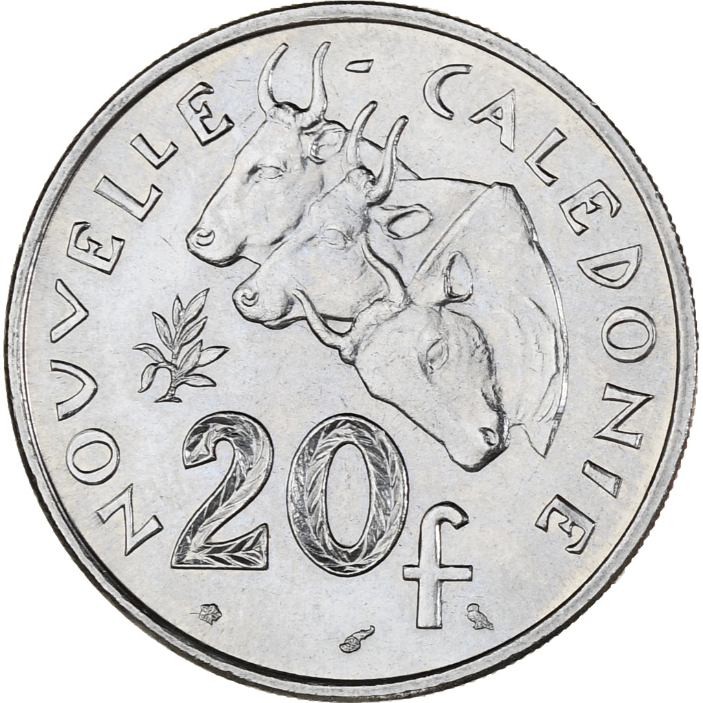 Coin, New Caledonia, 20 Francs, 1972, Paris, AU(55-58), Nickel, KM:12
