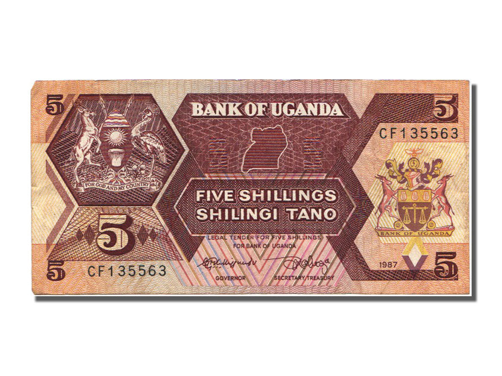 Billet, Uganda, 5 Shillings, 1987, SUP