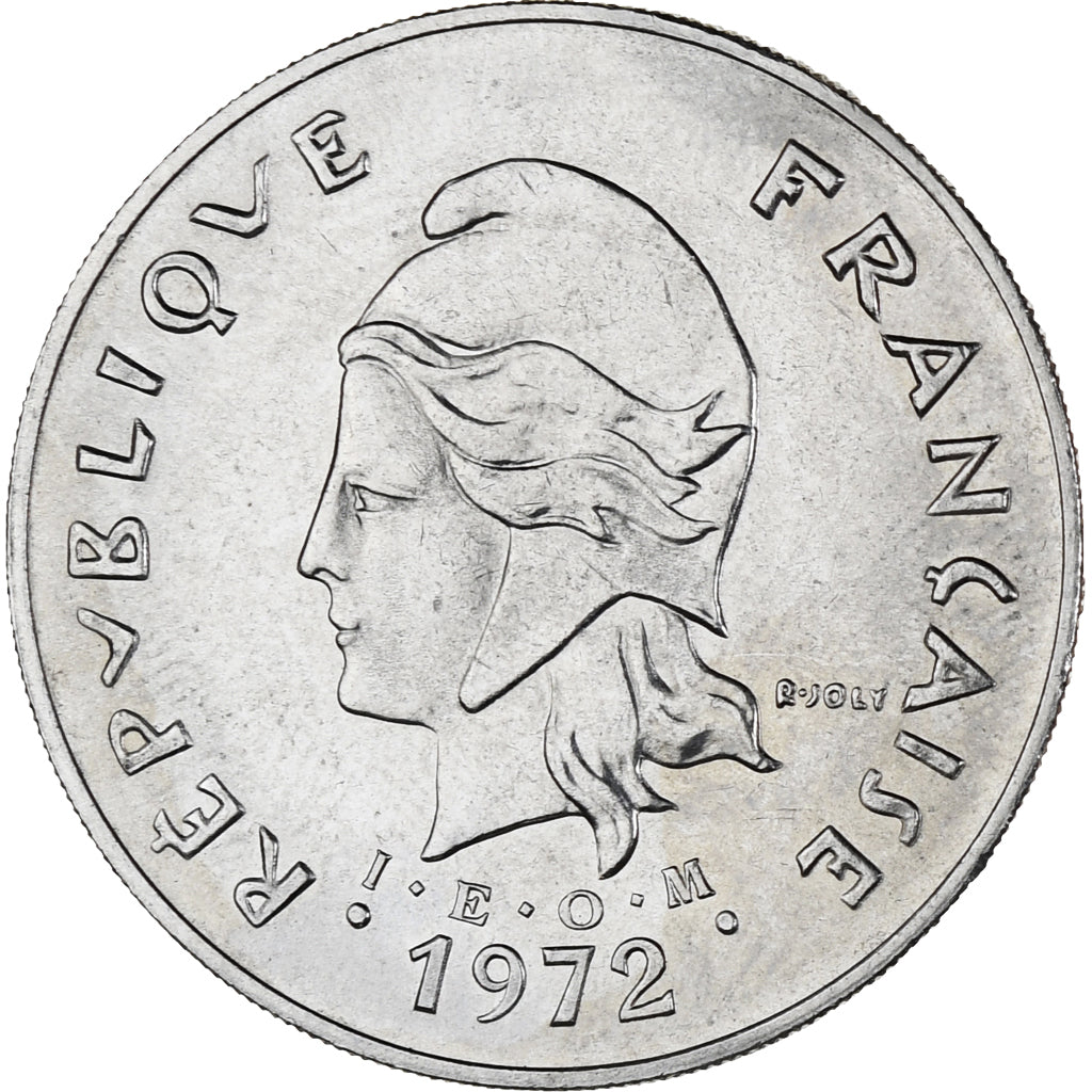 Coin, New Hebrides, 50 Francs, 1972, AU(55-58), Nickel