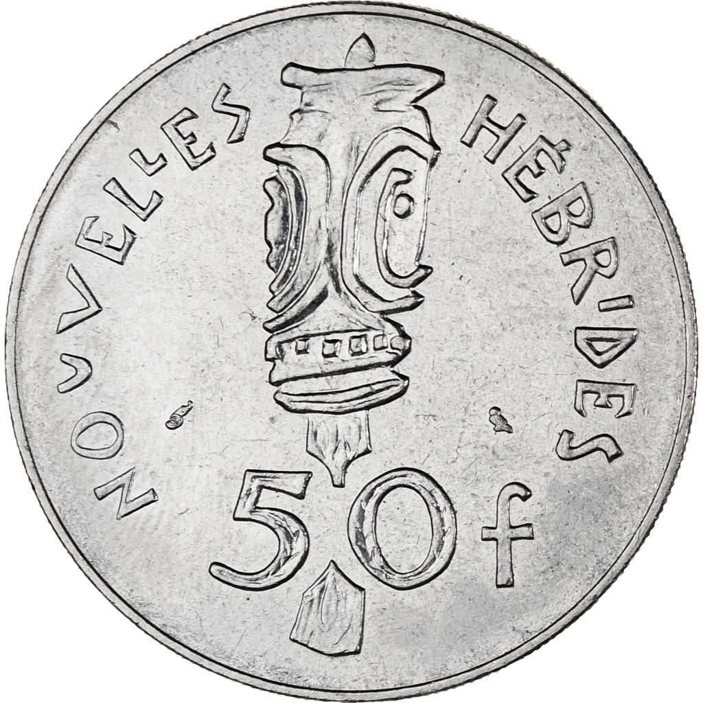 Coin, New Hebrides, 50 Francs, 1972, AU(55-58), Nickel