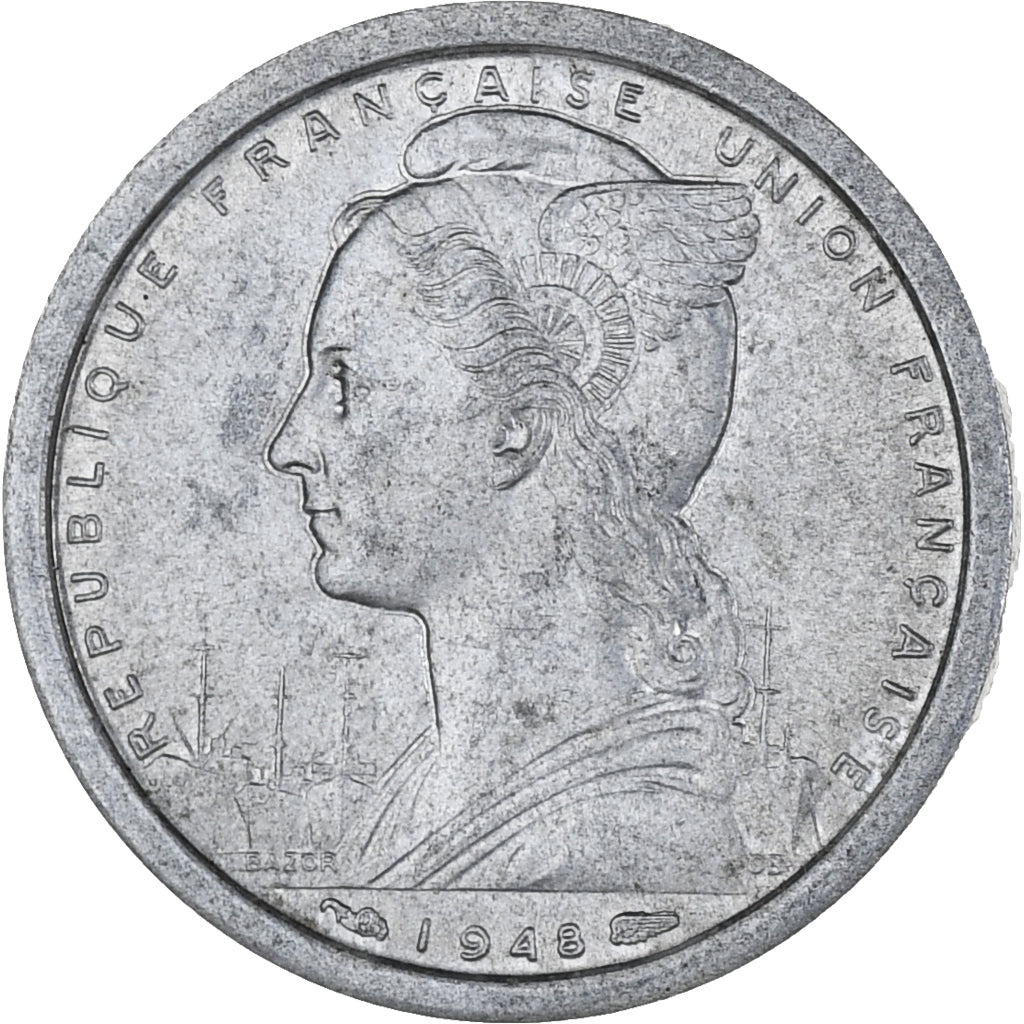 Coin, French Equatorial Africa, Franc, 1948, Paris, AU(55-58), Aluminum, KM:6