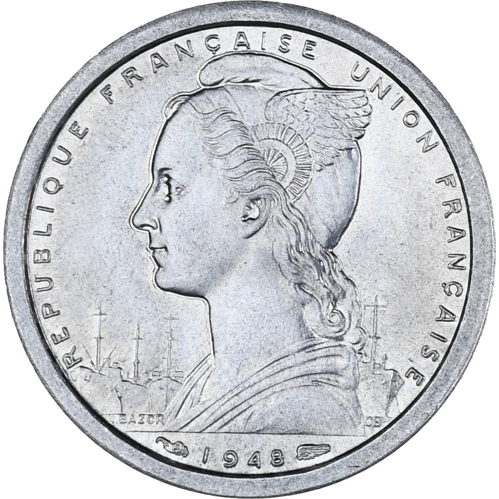 Coin, French Equatorial Africa, Franc, 1948, Paris, AU(55-58), Aluminum, KM:6