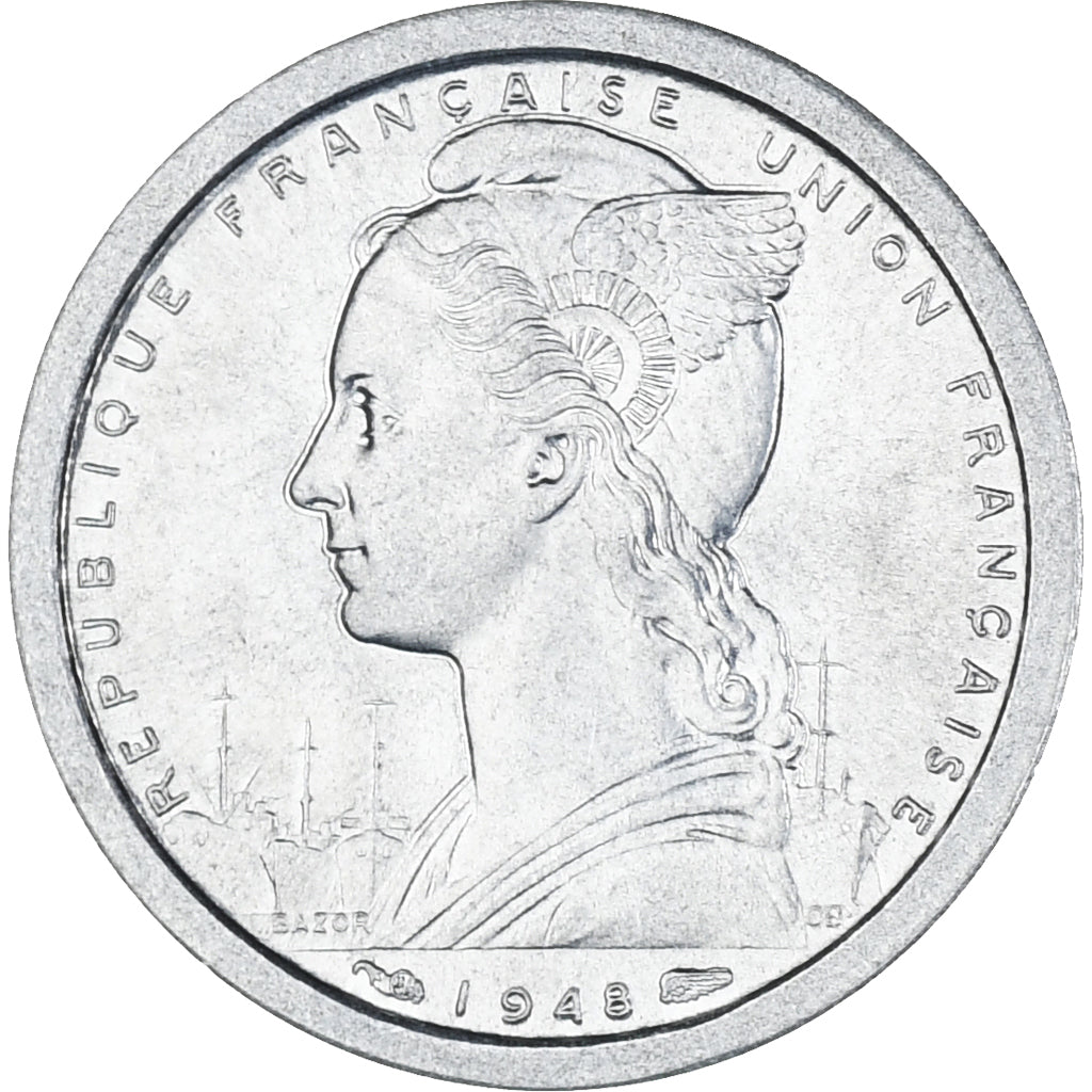 Coin, French Equatorial Africa, Franc, 1948, Paris, AU(55-58), Aluminum, KM:6