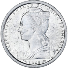 Coin, SAINT PIERRE & MIQUELON, 2 Francs, 1948, Paris, AU(55-58), Aluminum, KM:2