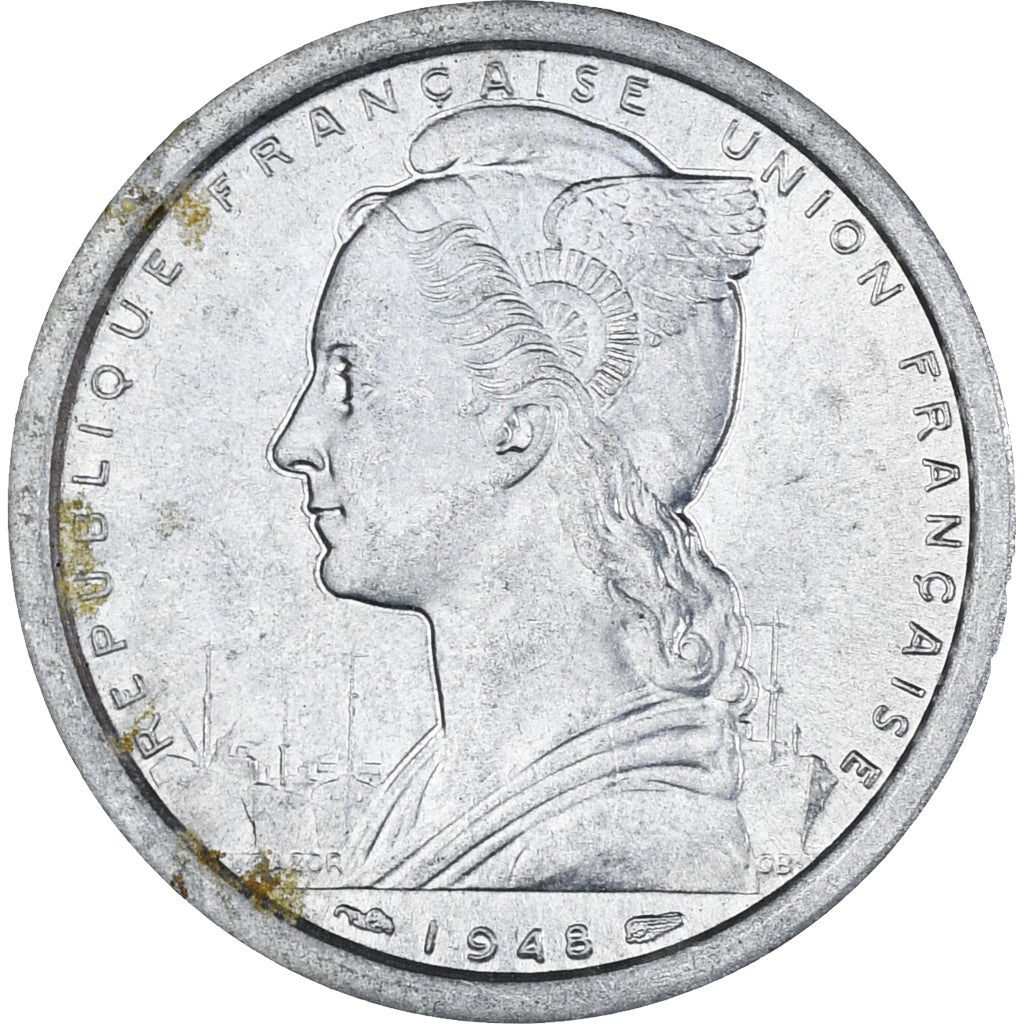 Moneta, SAINT PIERRE & MIQUELON, 2 Francs, 1948, Paris, BB, Alluminio, KM:2