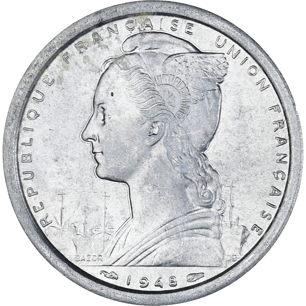 Monnaie, Saint-Pierre-et-Miquelon, 2 Francs, 1948, Paris, TTB, Aluminium, KM:2