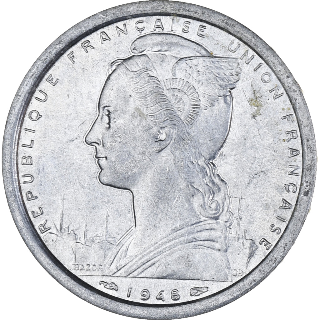 Coin, SAINT PIERRE & MIQUELON, 2 Francs, 1948, Paris, EF(40-45), Aluminum, KM:2