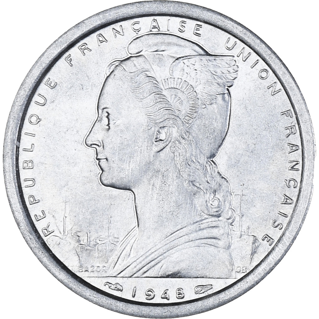 Monnaie, Saint-Pierre-et-Miquelon, 2 Francs, 1948, Paris, SUP, Aluminium, KM:2