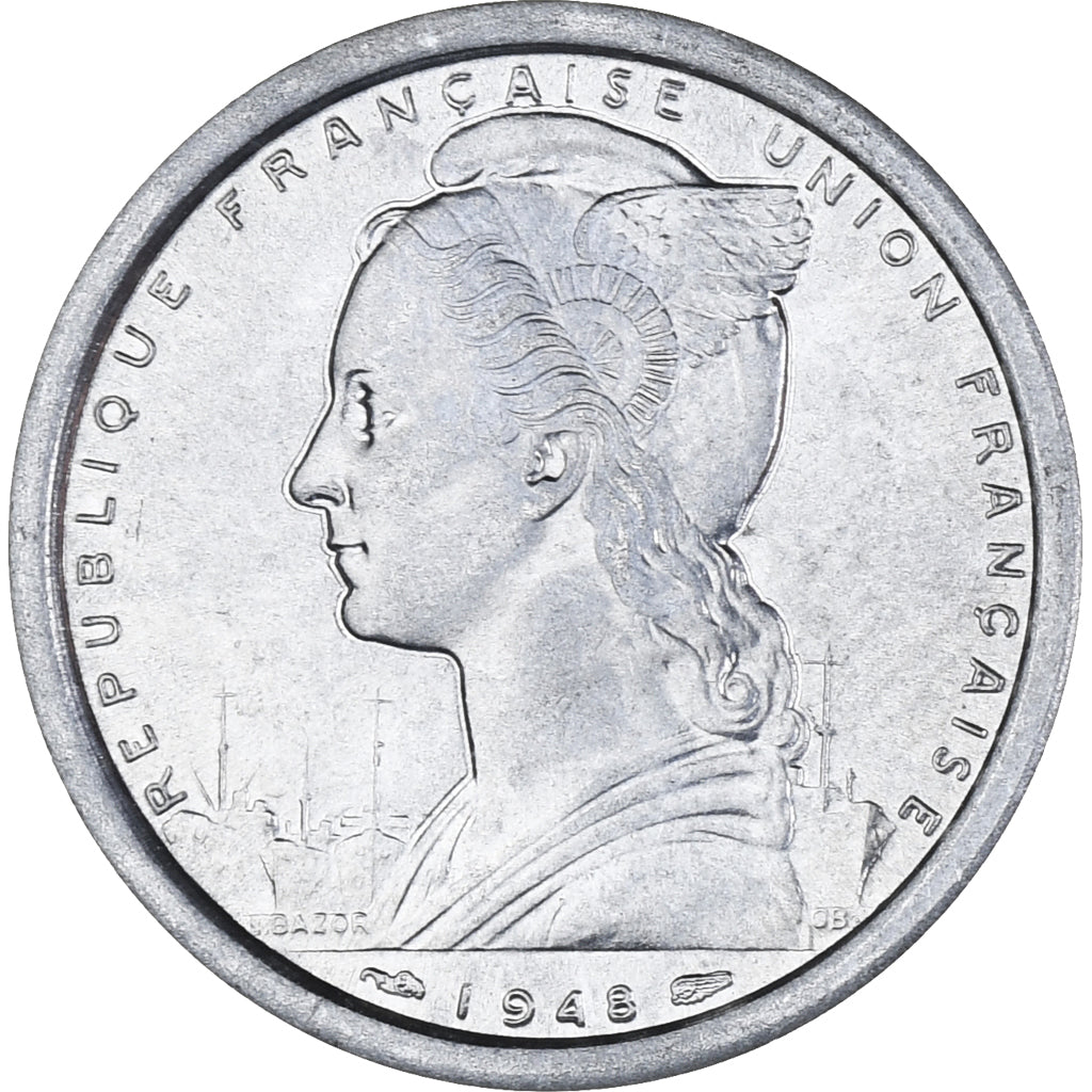 Münze, SAINT PIERRE & MIQUELON, 2 Francs, 1948, Paris, VZ, Aluminium, KM:2
