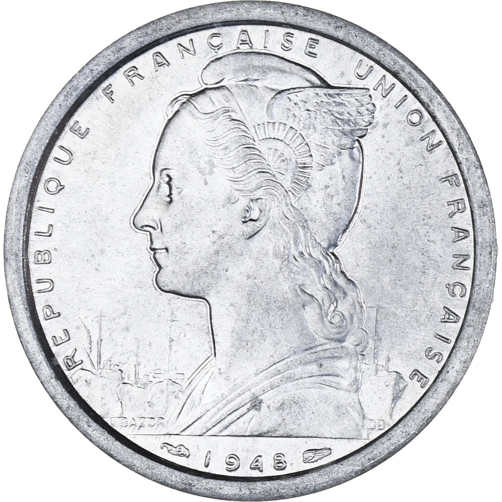 Monnaie, Saint-Pierre-et-Miquelon, 2 Francs, 1948, Paris, SUP, Aluminium, KM:2