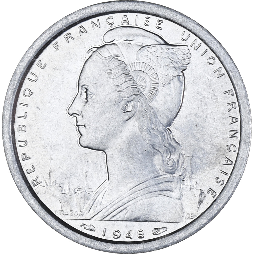 Monnaie, Saint-Pierre-et-Miquelon, 2 Francs, 1948, Paris, SUP, Aluminium, KM:2