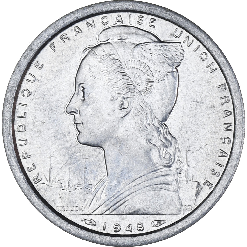Münze, SAINT PIERRE & MIQUELON, 2 Francs, 1948, Paris, VZ, Aluminium, KM:2