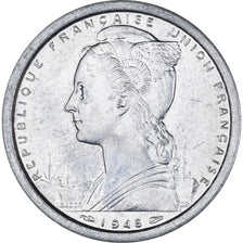 Münze, SAINT PIERRE & MIQUELON, 2 Francs, 1948, Paris, VZ, Aluminium, KM:2
