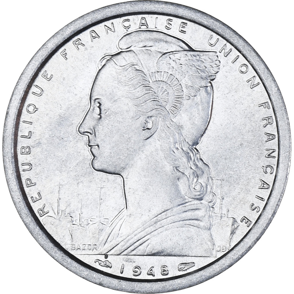 Monnaie, Saint-Pierre-et-Miquelon, 2 Francs, 1948, Paris, SUP, Aluminium, KM:2