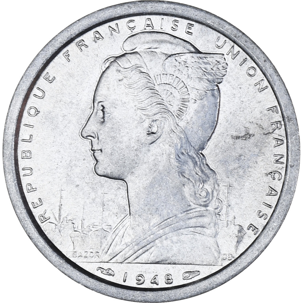 Monnaie, Saint-Pierre-et-Miquelon, 2 Francs, 1948, Paris, SUP, Aluminium, KM:2