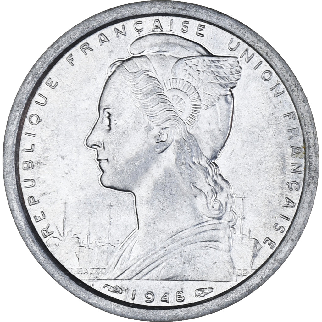 Monnaie, Saint-Pierre-et-Miquelon, 2 Francs, 1948, Paris, SUP, Aluminium, KM:2