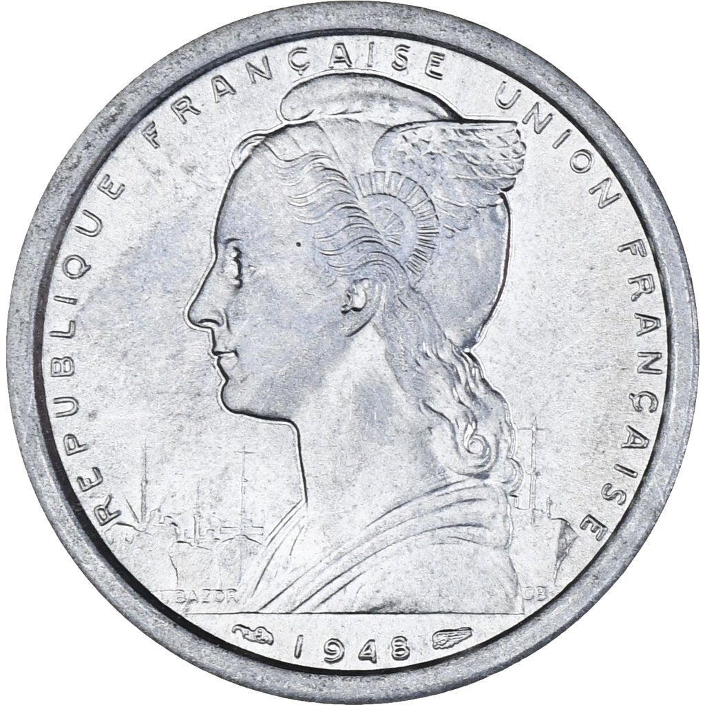 Monnaie, Saint-Pierre-et-Miquelon, 2 Francs, 1948, Paris, SUP, Aluminium, KM:2