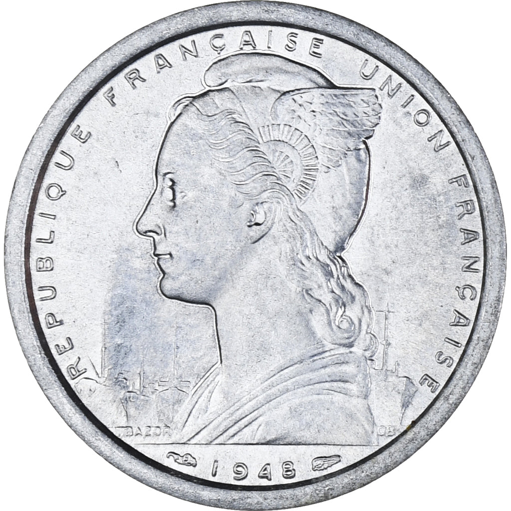 Coin, SAINT PIERRE & MIQUELON, 2 Francs, 1948, Paris, AU(55-58), Aluminum, KM:2