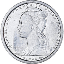 Coin, SAINT PIERRE & MIQUELON, 2 Francs, 1948, Paris, AU(55-58), Aluminum, KM:2