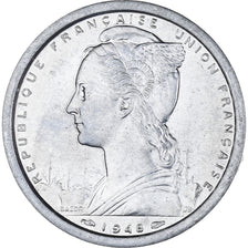 Coin, SAINT PIERRE & MIQUELON, 2 Francs, 1948, Paris, AU(55-58), Aluminum, KM:2