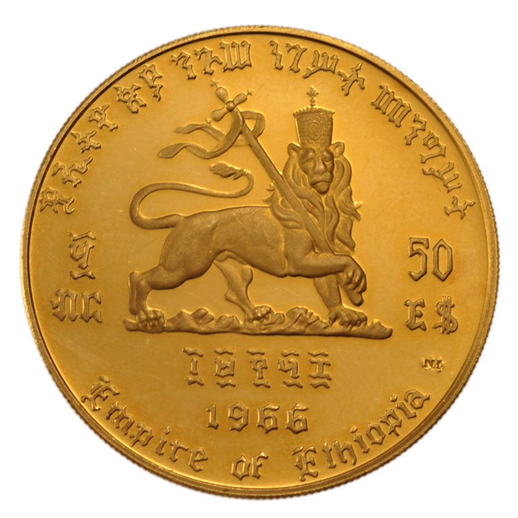 Ethiopia, 50 Dollars, 1966, Addis-Abeba, KM #40, MS(60-62), Gold, 20.23
