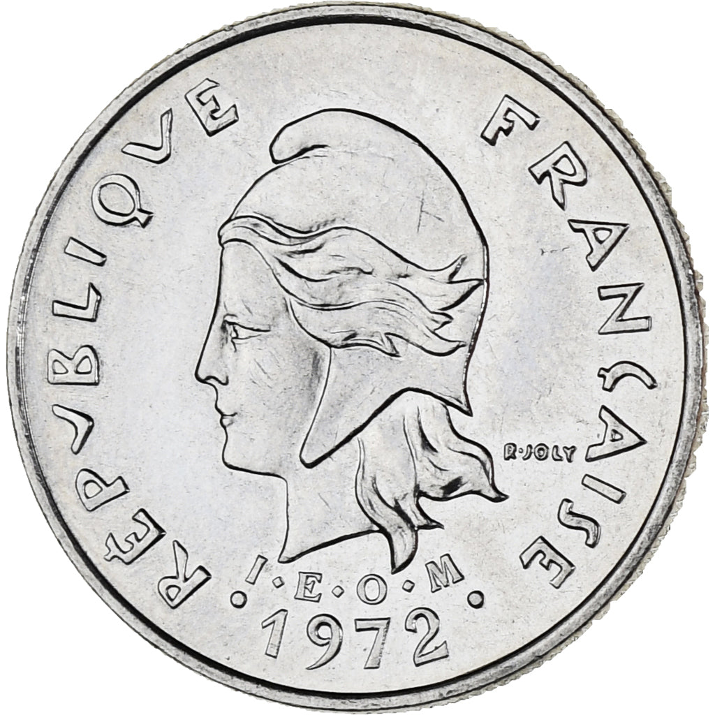 Coin, New Caledonia, 10 Francs, 1972, Paris, AU(55-58), Nickel, KM:11