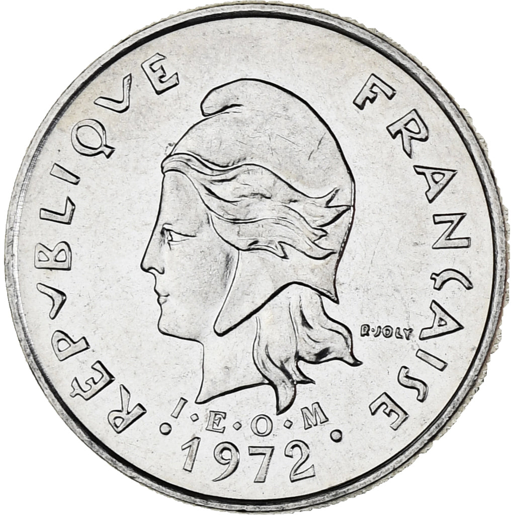 New Caledonia, 10 Francs, 1972, Paris, MS(63), Nickel, KM:11