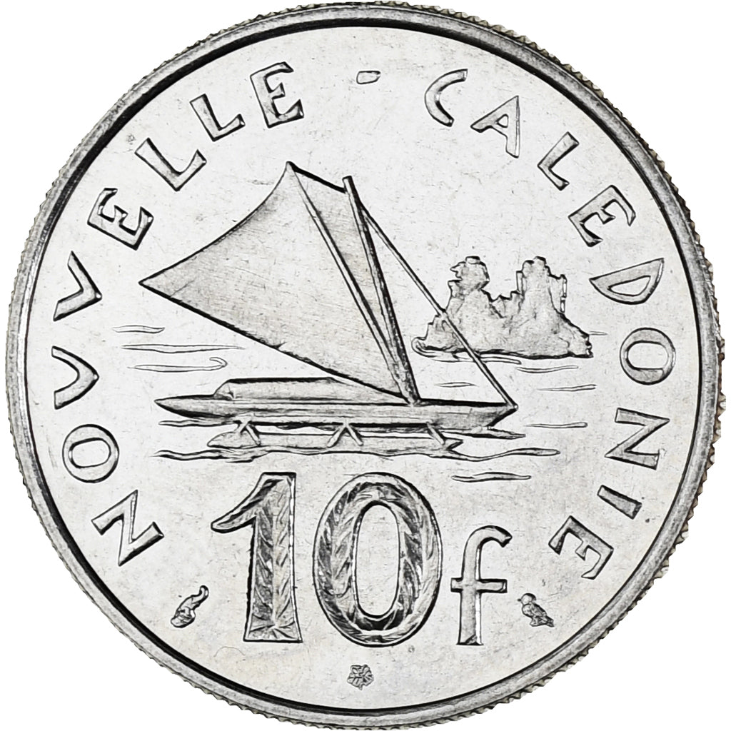 New Caledonia, 10 Francs, 1972, Paris, MS(63), Nickel, KM:11