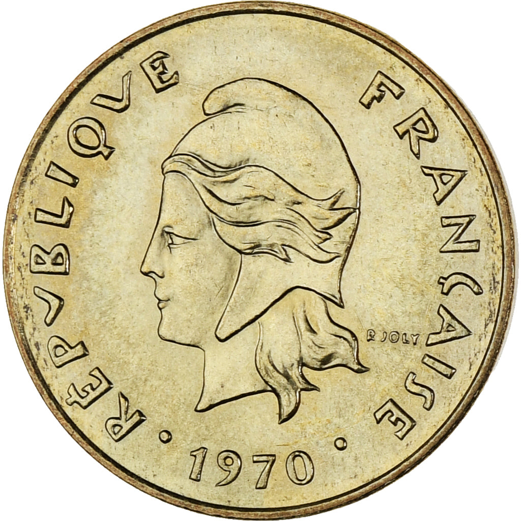 Moneta, Nuove Ebridi, 5 Francs, 1970, Paris, SPL-, Nichel-ottone, KM:6.1